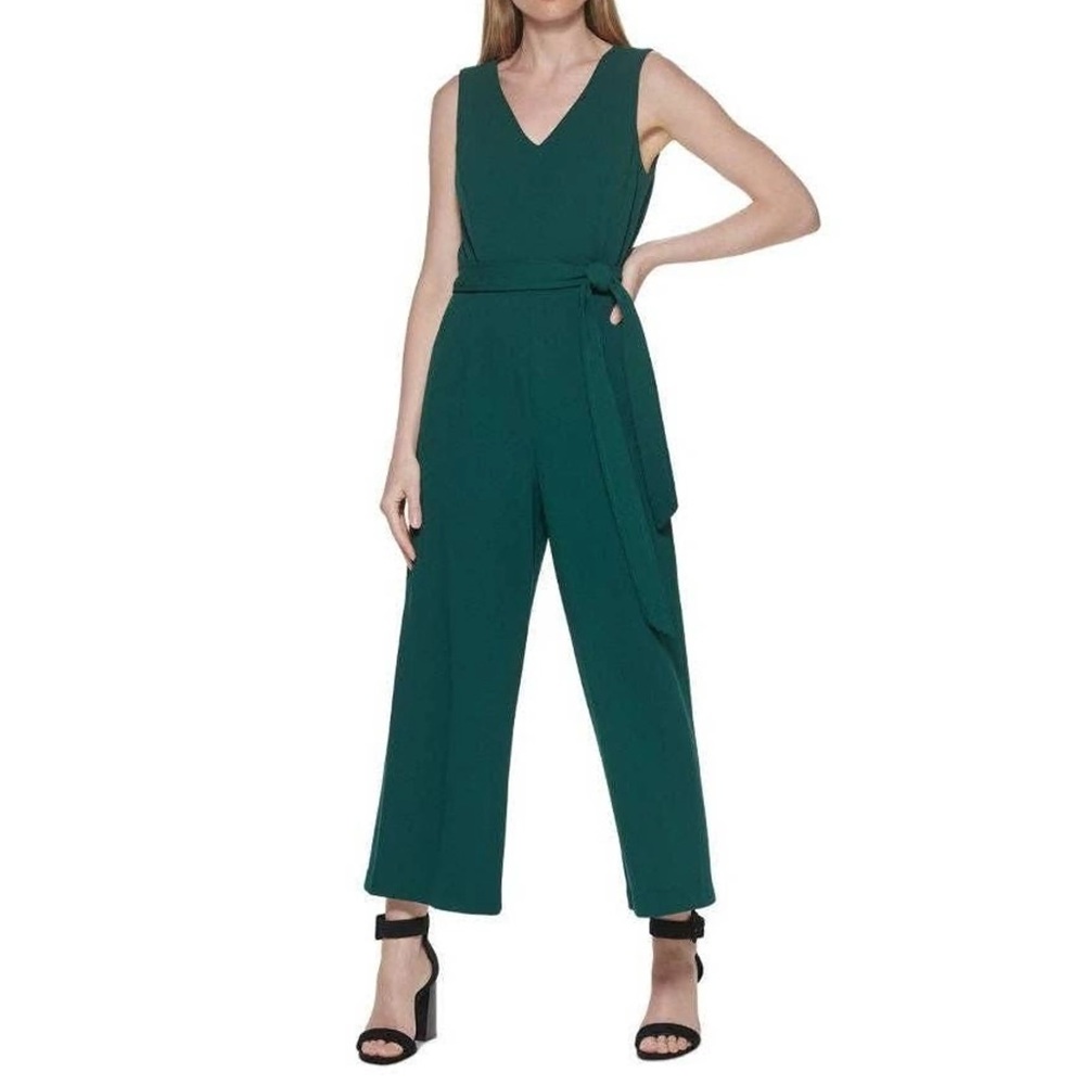 Hunter Green Calvin Klein Sleeveless Jumpsuit